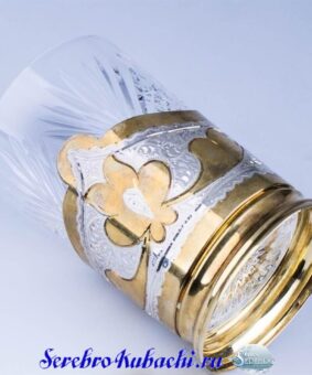 Серебряный подстаканник с позолотой 2