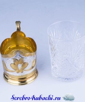 Серебряный подстаканник с позолотой 3
