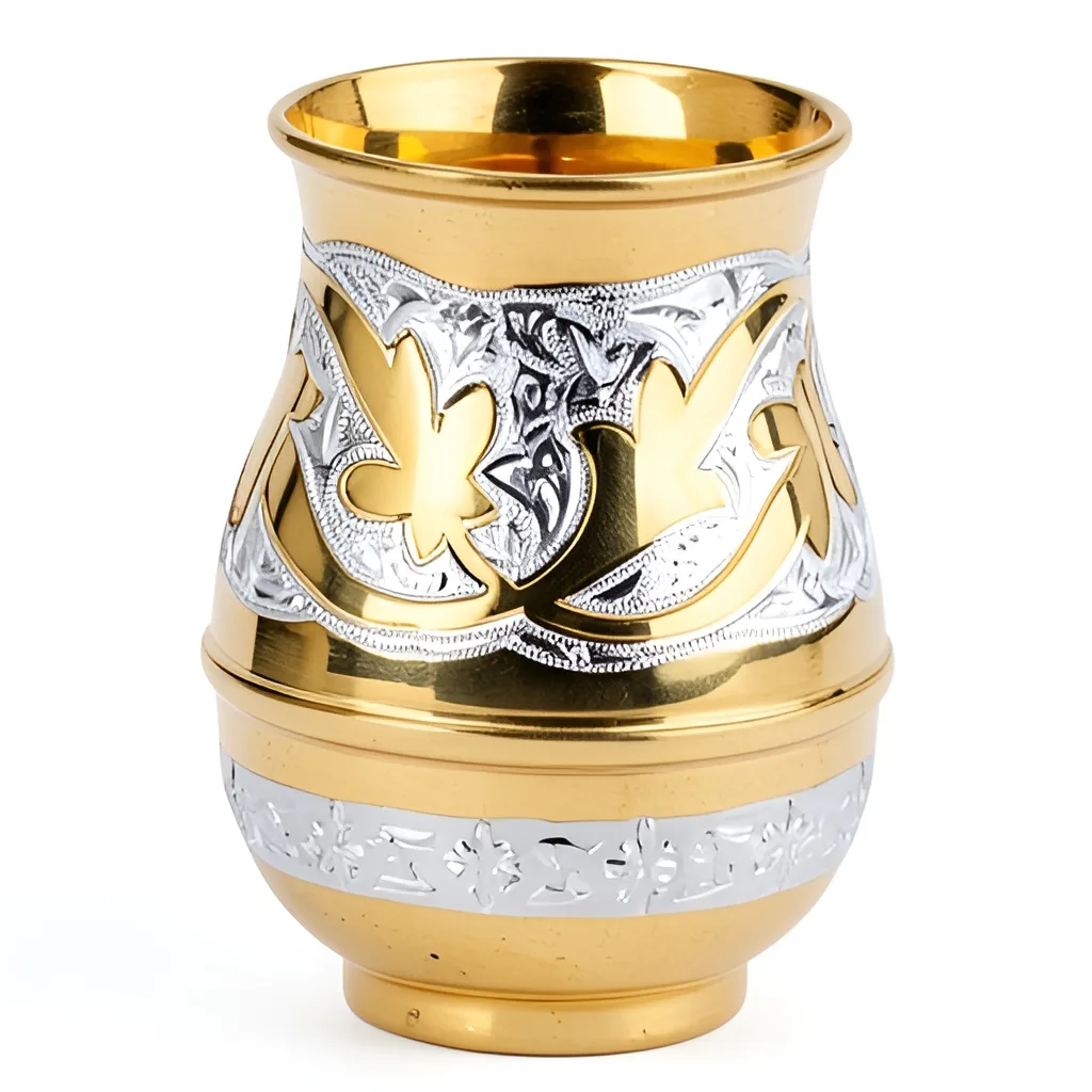 Серебряный сервиз для воды "Позолоченный" 4 позолоченный серебряный стакан