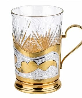 серебряный подстаканник с позолотой