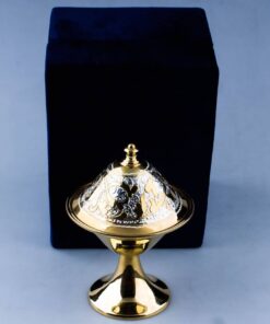 позолоченная серебряная икорница