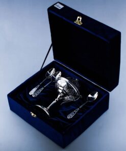 Серебряная икорница с ложками 9 серебряная икорница с ложками