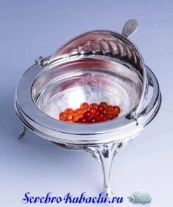 серебряная икорница шар