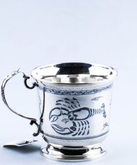 серебряная кружка знак зодиака рак