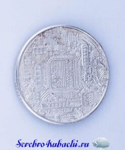 сувенирная серебряная монета биткоин