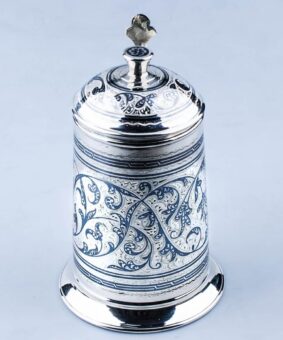 Пивная кружка с крышкой 9 серебряная пивная кружка с крышкой