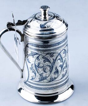 Пивная кружка с крышкой 10 серебряная пивная кружка с крышкой