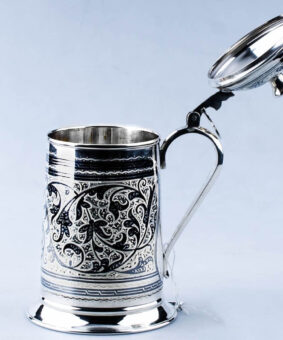 Пивная кружка с крышкой 12 серебряная пивная кружка с крышкой