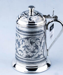 серебряная пивная кружка с крышкой