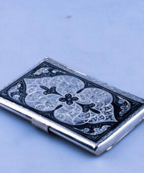 Серебряная визитница Кубачи 4