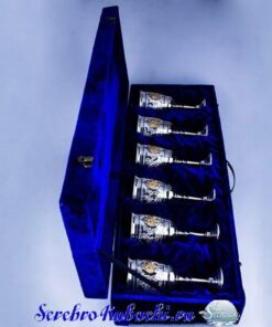 набор серебряных бокалов герб россии