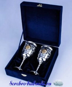 серебряные бокалы с гербом россии