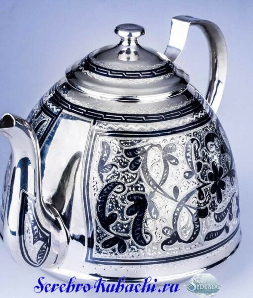 серебряный заварочный чайник