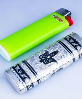 серебряный чехол под зажигалку