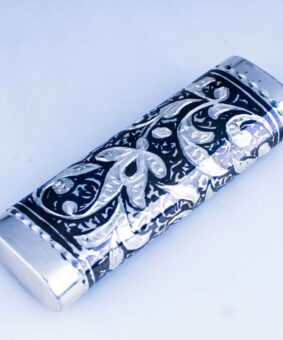 серебряный чехол под зажигалку