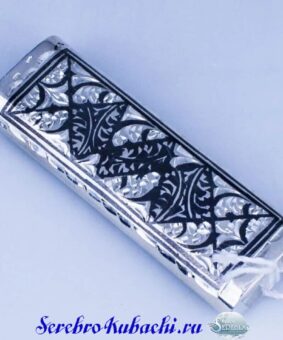 серебряный чехол под зажигалку крикет