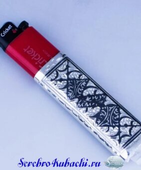 серебряный чехол под зажигалку крикет