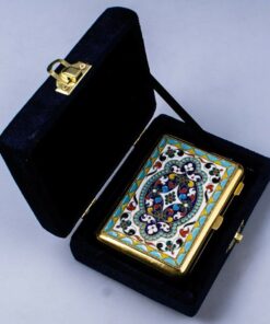 серебряный портсигар с эмалью