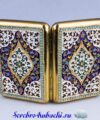портсигар серебряный с эмалью