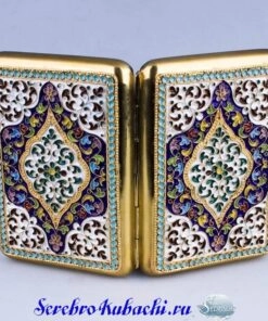 портсигар серебряный с эмалью