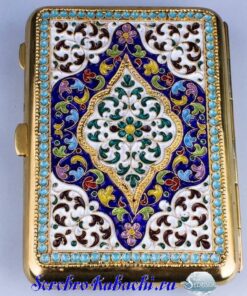 портсигар серебряный с эмалью