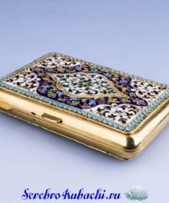 портсигар серебряный с эмалью