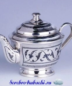 серебряный заварочный чайник