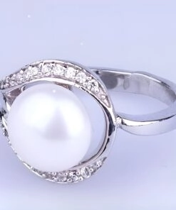 серебряное кольцо жемчужина