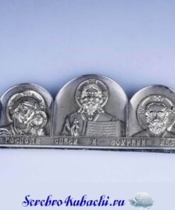 серебряная автомобильная икона триптих