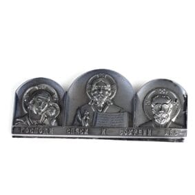 Серебряная автомобильная икона триптих