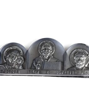 Серебряная автомобильная икона триптих