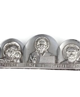 Серебряная автомобильная икона триптих