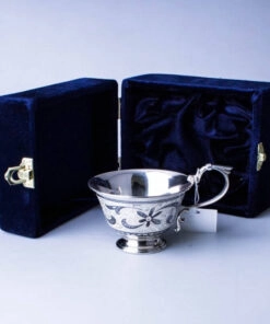 серебряная чашка кубачи в футляре