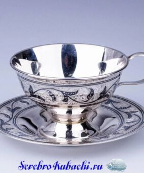 серебряная чайная пара