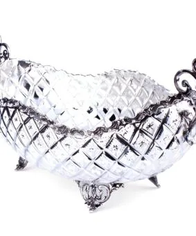 серебряная фруктовница ладья
