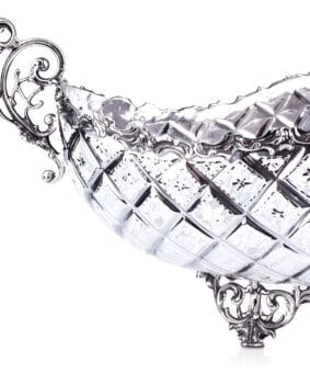 серебряная фруктовница ладья
