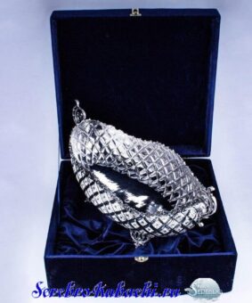 серебряная фруктовница ладья