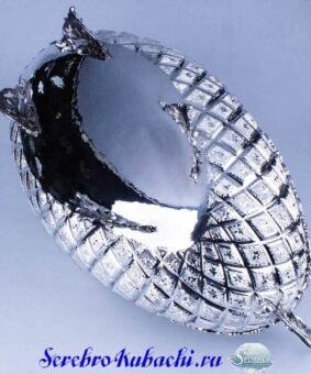 серебряная фруктовница ладья