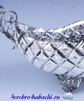 серебряная фруктовница ладья