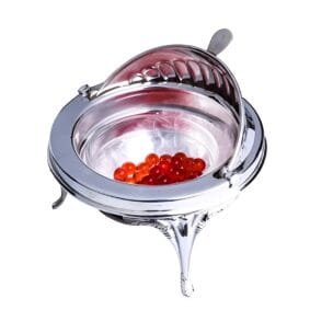 серебряная икорница шар