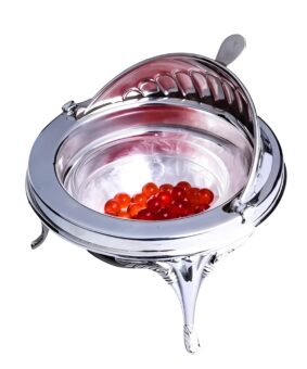 серебряная икорница шар