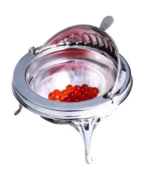 серебряная икорница шар