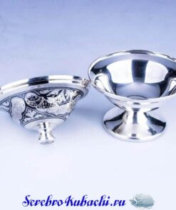 серебряная икорница кубачи