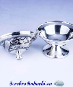 серебряная икорница кубачи