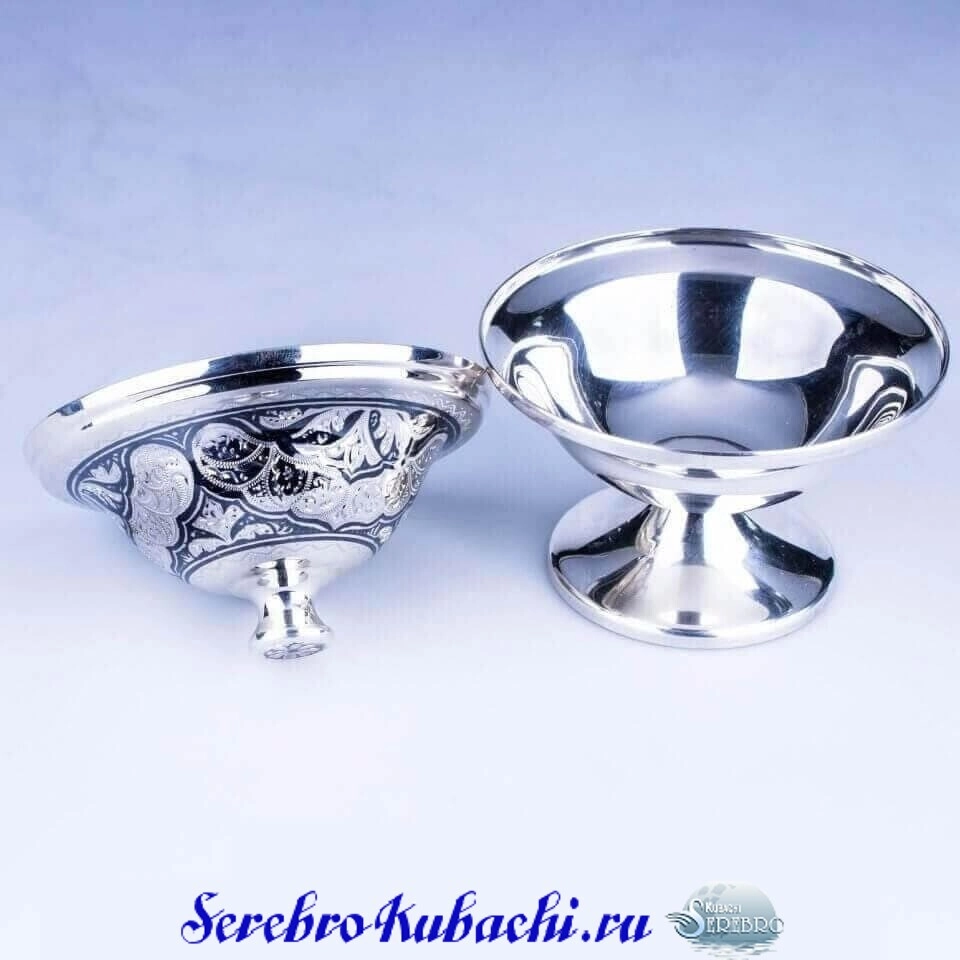серебряная икорница кубачи