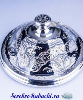 серебряная икорница кубачи