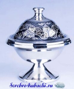 серебряная икорница кубачи
