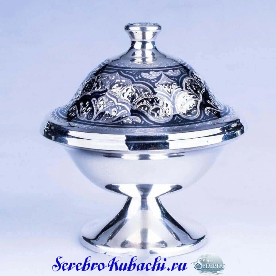 серебряная икорница кубачи