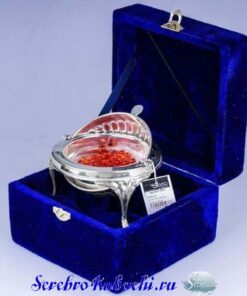 серебряная икорница шар