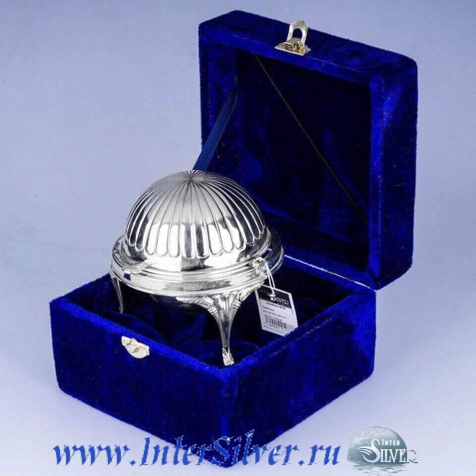 Серебряная икорница "Шар" 875* Цена 39000 руб!